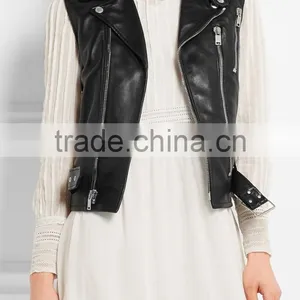 Personalized Latest Design Custom Cheap Lady Leather Vest thumbnail-1
