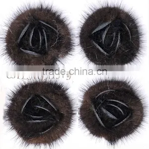 CX-A-25F Wholesale Fashion Ladies Genuine Mink Fur Brooches thumbnail-4