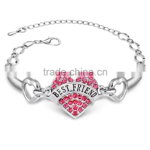Nana Personal Name Custom Logo Heart Bracelet Bling White Crystal Heart Bracelet for Girlfriend Gifts thumbnail-2