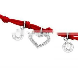 Rope Bracelets With Heart Charms,fashion Lovers Jewelry thumbnail-1