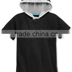 100% Ctn, Heavy Jersey, Unisex Baby Short Slv Hooded Jacket and Hood Inside Lining S/J Contrast, Side Slit Metal Zipper thumbnail-1