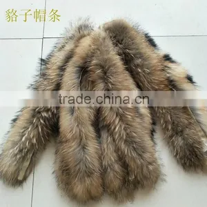 BBG-H-2 Natural Raccoon Fur Trimming / Real Fur Hood Trim / Trim For Collar thumbnail-3
