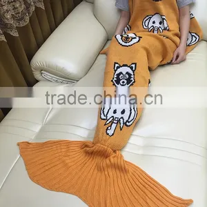 YIYU 2017 Ugly Christmas Kids and Adults Knitted Mermaid Tail Blankets thumbnail-6
