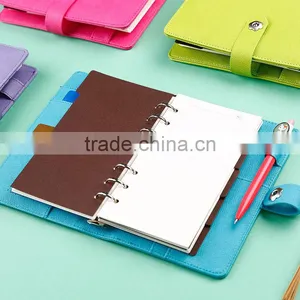 48K PU Leather Cover Planner With Metal Clasp Button Embossed Logo Loose Leaf Binding Organizer Planner thumbnail-3