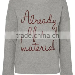 2016 Wensfashion Costume Women Leather and LightGrey Long Sleeved Sweatshirt With Hood thumbnail-3