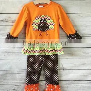 Cheap Children Clothes for Girls of 2-6 Years Thanksgiving Latest Design of Fine Embroidery thumbnail-1
