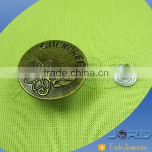 Classic Antique Shank Button 17mm Custom Logo Denim Metal Tack Button for Jeans thumbnail-1