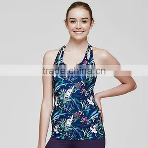 Women Summer Digital Prints Vest Strap Tie Fitness Tops Sports Custom Tank Top thumbnail-2