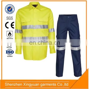 European Standard High Quality ISO EN471 Flame Resistant Safety Workwear Shirt and Pants thumbnail-5