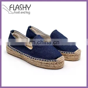 Wholesale Washed Demin Canvas Alpargata Women Slip on Shoes thumbnail-1