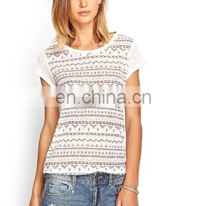 Print Short Sleeve Casual Clothing Guangzhou Factory Summer t Shirt Women thumbnail-1