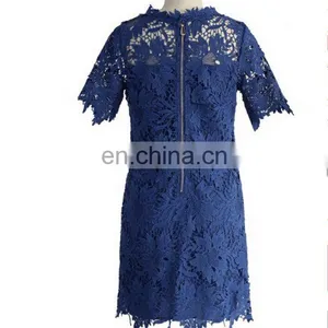 Factory Wholesale New Arrival Women Lace Navy Dress With High Quality thumbnail-3