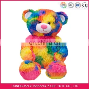 Custom Fashion Stuffed Colorful Plush Rainbow Teddy Bear Toy With Big Head thumbnail-3