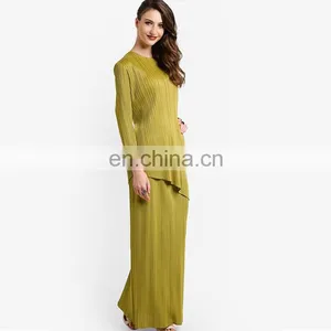 Wholesale Plain Islamic Dress Women Pleats Islamic Clothing thumbnail-2