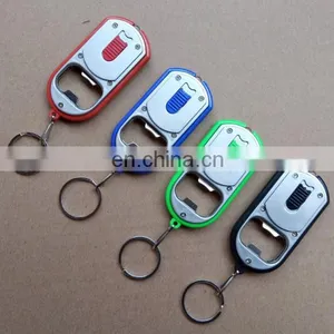 Souvenir Metal Keychain Bottle Opener With LED Light OEM Gift Flash Light thumbnail-1