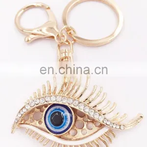 Hot Sale Personalized Metal Crystal Evil Eye Key Ring Car Keychain Pendant Key Chain thumbnail-2