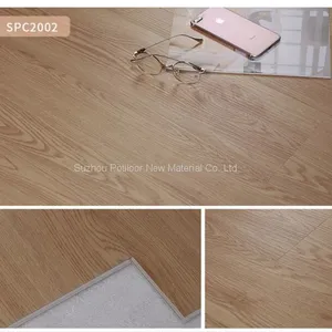 SPC Floor Plastic Flooring Sheet Tiles Slotted Click Lock 5.0mm Thickness 0.1mm Wear Layer thumbnail-1