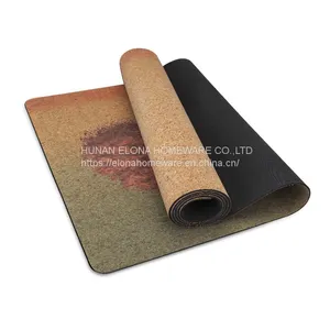 Non-slip Non-toxic Lightweight Cork Printed Yoga Mats Yoga Equipment thumbnail-3