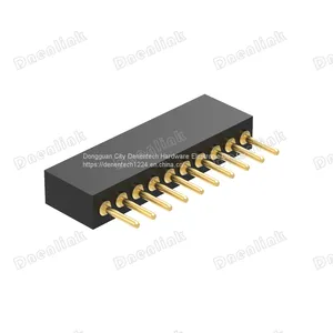 Dnenlink 1.27mm Pitch Single Row H4.0mm Plane Contact Straight Female Header DIP Type PogoPin Header thumbnail-4
