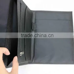 Wholesale High Quality Custom Black Color Genuine Saffiano Leather Office File Bag Document Folder Notebook thumbnail-5