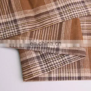 Direct Factory Cheap Price Yarn Dyed Fabric Linen Rayon Blend Plaid Fabric thumbnail-3