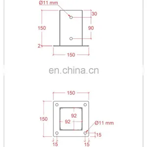 OEM ODM Sheet Metal Fabrication Customize Pergola Corner Bracket Black Painted Welding Parts thumbnail-4