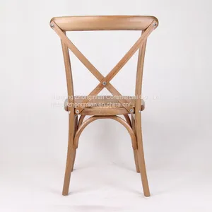 Crossback Chair Beech Wood Material Stackable With Cushion Seat With Rattan Surface EN12520 Standard thumbnail-2