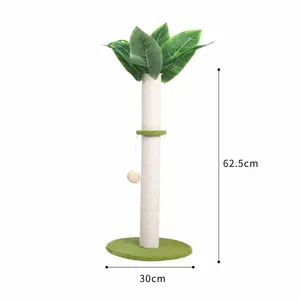 Meow Love Coco Palm Cat Tree Grab After White Sword Hemp Rope With Leaf Cat Toy Round Standing Four Seasons thumbnail-2