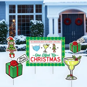 Wholesale Custom PP Corrugated Plastic Christmas Yard Decoration Signs thumbnail-1