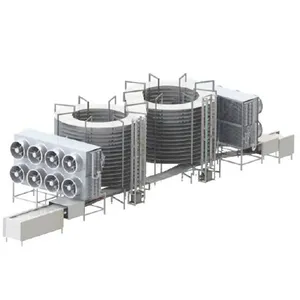 Ammonia 500kg/H Plate Frozen Tunne Belt Fluidized Icecrem Smallest Cooling Tunnel Iqf Shrimp Spiral Freezer Blast Frozen thumbnail-1