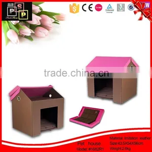 Custom Lovely Cozy Imitation Leather Pet House thumbnail-1