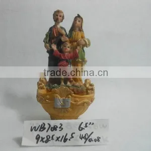 Polyresin Religious Holy Cup With Saint Figurine for Sale thumbnail-4