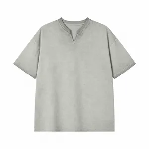Men’s Washed Vintage V-Neck Short-Sleeve T-Shirt thumbnail-1