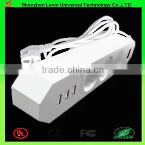 Manufacturer CE Cheap Power Plug 6Gang 4 Port USB Platooninsert Extention Socket thumbnail-6