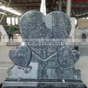 Blue Pearl Heart Shaped Headstone thumbnail-4