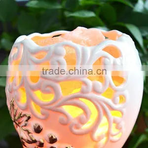 Himalayan Salt Lamp With Ceramics thumbnail-2