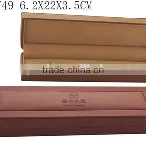 T749 Faux Leather Brown Bracelet Necklace Chain Jewelry Box With Velvet thumbnail-1
