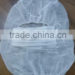 Adult Food Industry Disposable Non-woven PP Polypropylene Hood Mask Balaclava Hood With Face Mask thumbnail-1