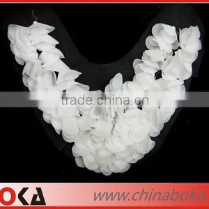 Chiffon Flower Petals Collar Motif, Petal Chiffon Neckline thumbnail-1