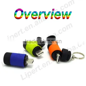 (130061) Led Rechargeable Emergency Flashlight Keychain USB Mini Torch thumbnail-2