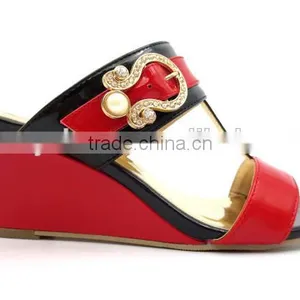 New Fashion Wedge Heel pu Slipper for Lady thumbnail-1