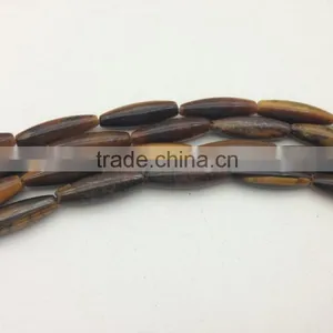 Natural 6*20mm Tiger Eye Rice Beads Loose Gemstone Beads thumbnail-4