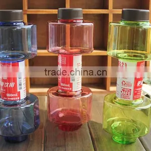 J225 550ml Plastic Cup Fitness Dumbbell Portable Sports Bottle thumbnail-3