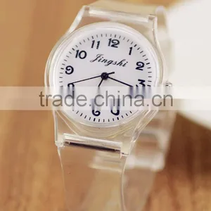 Fashion Transparent Plastic Quartz Watch thumbnail-1
