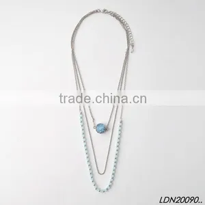 Fashion Silver Chain Necklace and Glass Beaded Necklace Druzy Necklace With Matching Earrings and Btacelet Supplier's Choice thumbnail-2