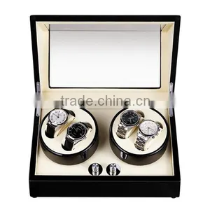 Custom High End 4 Slot Volta Personalized Glossy Wood Watch Winder Box thumbnail-2