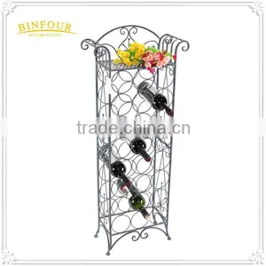 Wrought Iron Tall Metal Wine Rack Metal Wall Mounted Wine Rack thumbnail-4