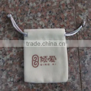 Custom Gift Pouch Velvet Bag With Drawstring for Jewelry With Beads and in Silver Logo thumbnail-3