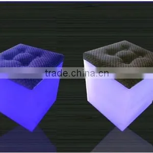 RGB Illuminated LED Light Cube / Rechargable Outdoor and Indoor LED Cube Seat With Cushion thumbnail-1