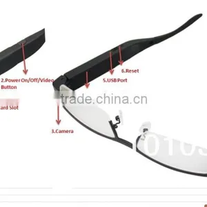 Black Digital Video RecorderWebcam Mini DV 720P Hidden Camera Glasses thumbnail-4